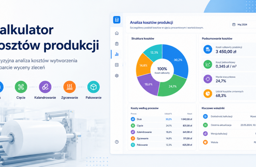 Kalkulator kosztów produkcji – od procesów na hali do precyzyjnej wyceny zlecenia